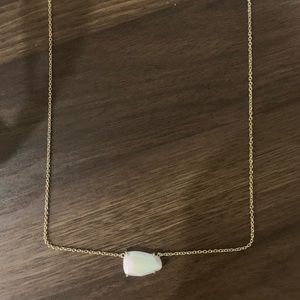 Kendra Scott white iridescent small jewel necklace